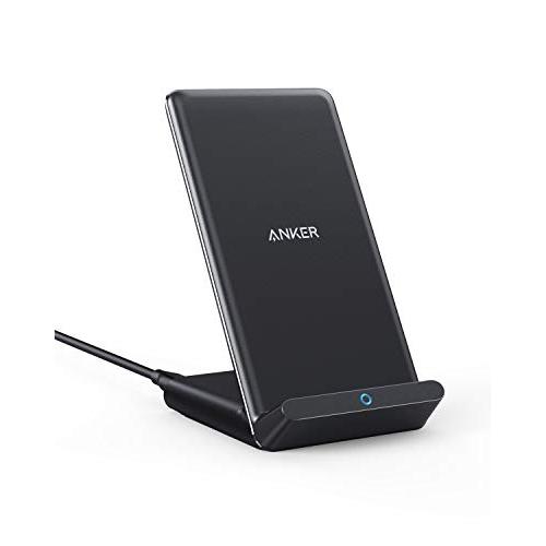 Anker Wireless Charger, 10W Max PowerWave Stand Upgraded, Qi-Certified, 7.5W for iPhone 11, 11 Pro, 11 Pro Max, XR, Xs Max, XS, X, 8, 8 Plus, 10W for Galaxy S10 S9 S8, Note 10 Note 9 (No AC Adapter) (Electronics)